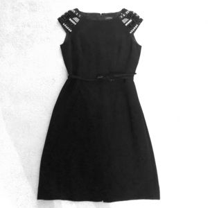 Tahari Embellished Shoulder Dress